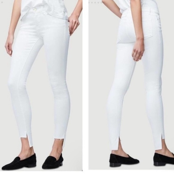 Frame Denim | White Le Skinny de Jeanne Raw Stagger Hem Jeans Classic Skinny 28 - Picture 10 of 16